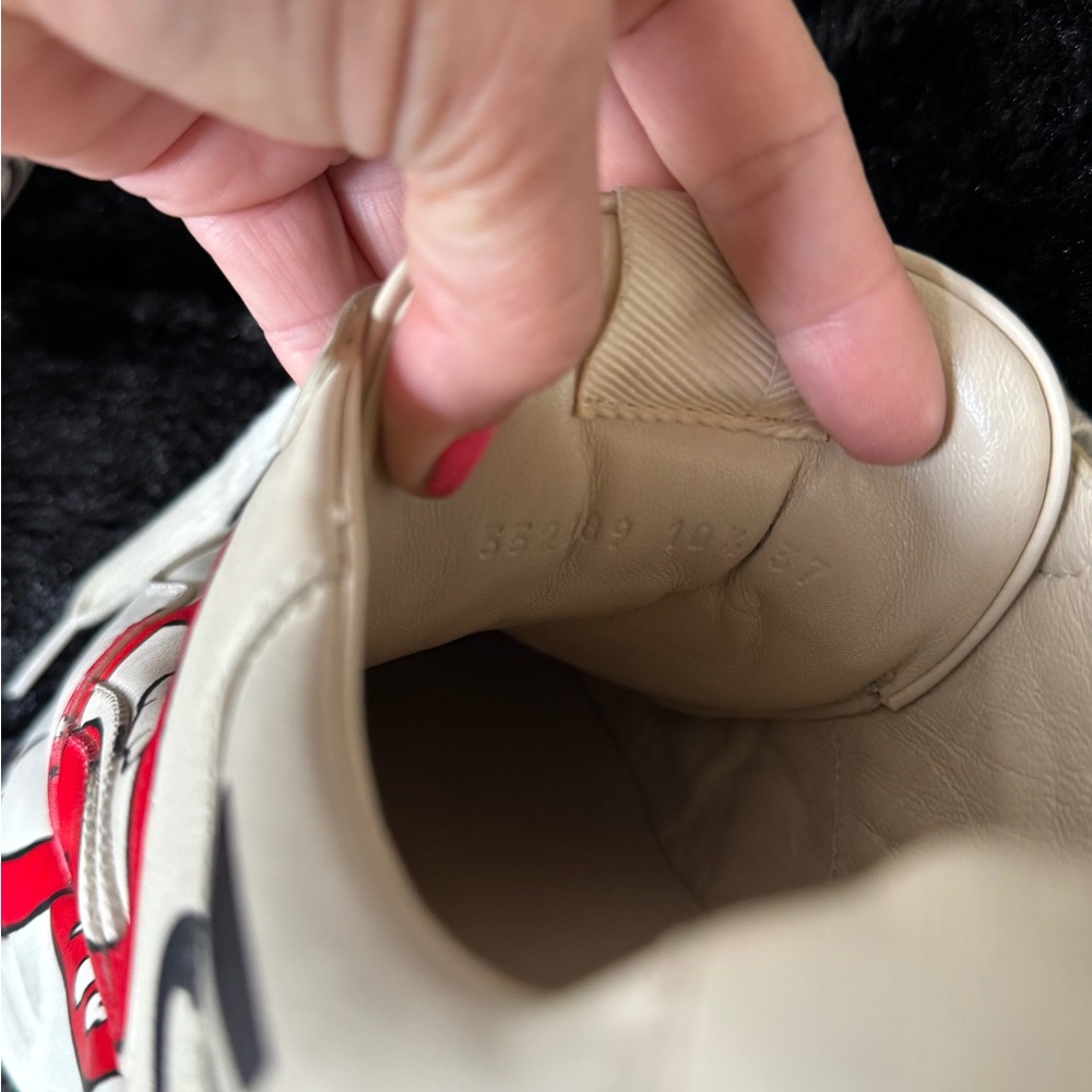 Gucci Men Leather Rython Dirty mouth Sneakers Ivory Size 10.5 US. 552089 - Picture 13 of 13